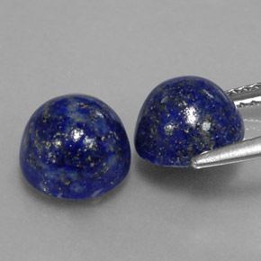 캐럿 천연 로열 블루 라피스 라줄리 보석, 라운드 컷, 8.13 mm, 불투명체