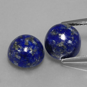 캐럿 천연 로열 블루 라피스 라줄리 보석, 라운드 컷, 8.19 mm, 불투명체