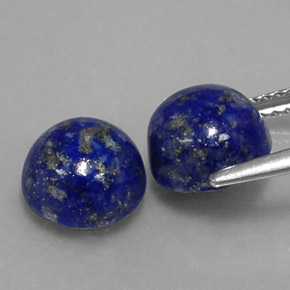 캐럿 천연 로열 블루 라피스 라줄리 보석, 라운드 컷, 8.19 mm, 불투명체