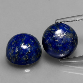 캐럿 천연 로열 블루 라피스 라줄리 보석, 라운드 컷, 8.23 mm, 불투명체