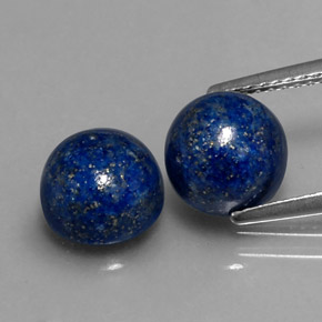 캐럿 천연 로열 블루 라피스 라줄리 보석, 라운드 컷, 8.08 mm, 불투명체