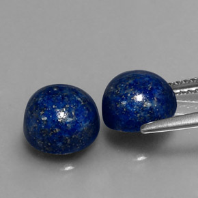 캐럿 천연 로열 블루 라피스 라줄리 보석, 라운드 컷, 8.08 mm, 불투명체