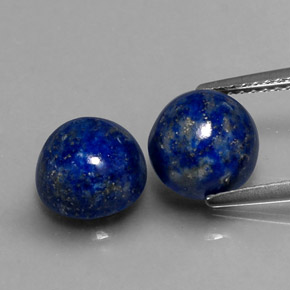 캐럿 천연 로열 블루 라피스 라줄리 보석, 라운드 컷, 8.07 mm, 불투명체