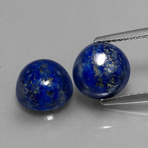 캐럿 천연 로열 블루 라피스 라줄리 보석, 라운드 컷, 8.21 mm, 불투명체