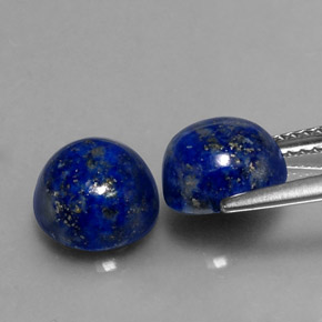 캐럿 천연 로열 블루 라피스 라줄리 보석, 라운드 컷, 8.21 mm, 불투명체