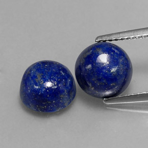캐럿 천연 로열 블루 라피스 라줄리 보석, 라운드 컷, 8.11 mm, 불투명체