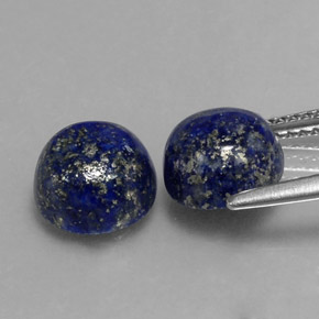 캐럿 천연 로열 블루 라피스 라줄리 보석, 라운드 컷, 8.11 mm, 불투명체