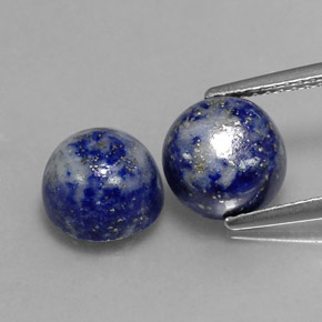 캐럿 천연 로열 블루 라피스 라줄리 보석, 라운드 컷, 7.92 mm, 불투명체