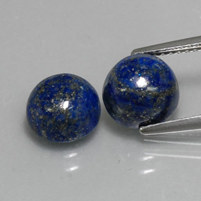 캐럿 천연 로열 블루 라피스 라줄리 보석, 라운드 컷, 8.11 mm, 불투명체
