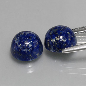 캐럿 천연 로열 블루 라피스 라줄리 보석, 라운드 컷, 8.05 mm, 불투명체