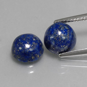 캐럿 천연 로열 블루 라피스 라줄리 보석, 라운드 컷, 8.08 mm, 불투명체