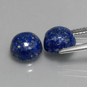 캐럿 천연 로열 블루 라피스 라줄리 보석, 라운드 컷, 8.08 mm, 불투명체