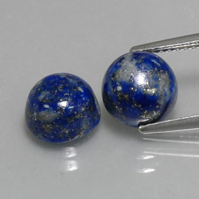 캐럿 천연 로열 블루 라피스 라줄리 보석, 라운드 컷, 8.12 mm, 불투명체