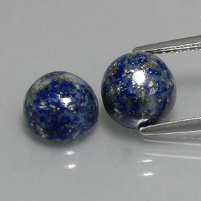 캐럿 천연 로열 블루 라피스 라줄리 보석, 라운드 컷, 8.02 mm, 불투명체