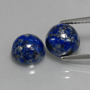 캐럿 천연 로열 블루 라피스 라줄리 보석, 라운드 컷, 8.12 mm, 불투명체
