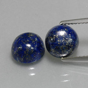 캐럿 천연 로열 블루 라피스 라줄리 보석, 라운드 컷, 7.98 mm, 불투명체