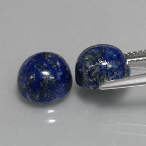 캐럿 천연 로열 블루 라피스 라줄리 보석, 라운드 컷, 7.98 mm, 불투명체
