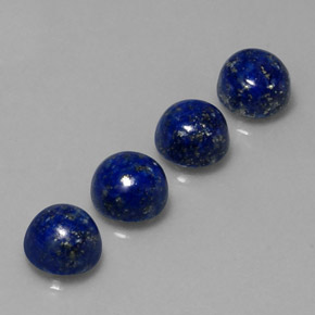 캐럿 천연 로열 블루 라피스 라줄리 보석, 라운드 컷, 8.14 mm, 불투명체