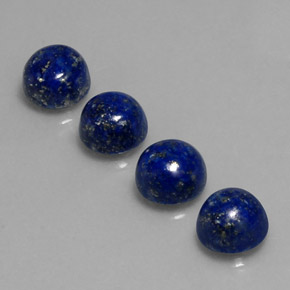 캐럿 천연 로열 블루 라피스 라줄리 보석, 라운드 컷, 8.14 mm, 불투명체