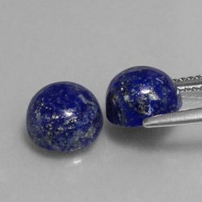 캐럿 천연 로열 블루 라피스 라줄리 보석, 라운드 컷, 7.92 mm, 불투명체