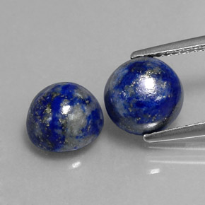 캐럿 천연 로열 블루 라피스 라줄리 보석, 라운드 컷, 8.08 mm, 불투명체