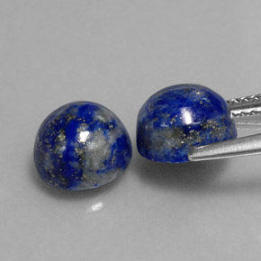 캐럿 천연 로열 블루 라피스 라줄리 보석, 라운드 컷, 8.08 mm, 불투명체