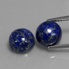 캐럿 천연 로열 블루 라피스 라줄리 보석, 라운드 컷, 8.07 mm, 불투명체