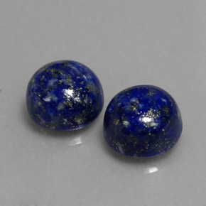 캐럿 천연 로열 블루 라피스 라줄리 보석, 라운드 컷, 8.07 mm, 불투명체