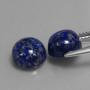 캐럿 천연 로열 블루 라피스 라줄리 보석, 라운드 컷, 8.07 mm, 불투명체