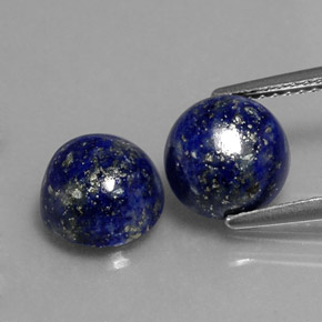 캐럿 천연 로열 블루 라피스 라줄리 보석, 라운드 컷, 8.11 mm, 불투명체