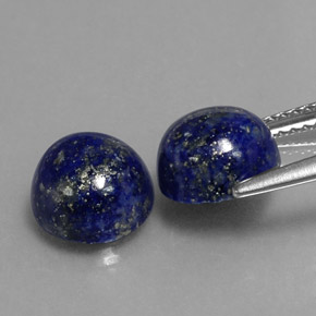 캐럿 천연 로열 블루 라피스 라줄리 보석, 라운드 컷, 8.11 mm, 불투명체