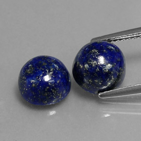 캐럿 천연 로열 블루 라피스 라줄리 보석, 라운드 컷, 8.21 mm, 불투명체