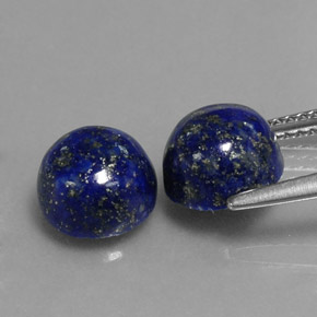 캐럿 천연 로열 블루 라피스 라줄리 보석, 라운드 컷, 8.21 mm, 불투명체