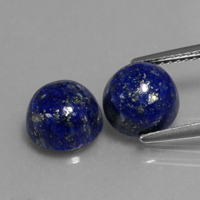 캐럿 천연 로열 블루 라피스 라줄리 보석, 라운드 컷, 8.16 mm, 불투명체