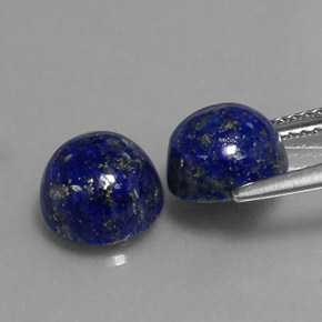 캐럿 천연 로열 블루 라피스 라줄리 보석, 라운드 컷, 8.16 mm, 불투명체