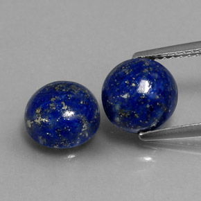 캐럿 천연 로열 블루 라피스 라줄리 보석, 라운드 컷, 7.95 mm, 불투명체