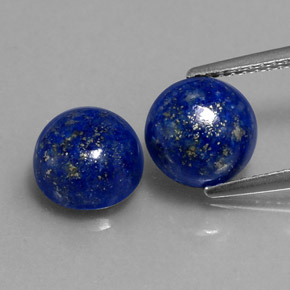 캐럿 천연 로열 블루 라피스 라줄리 보석, 라운드 컷, 8.14 mm, 불투명체