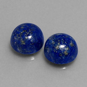 캐럿 천연 로열 블루 라피스 라줄리 보석, 라운드 컷, 8.14 mm, 불투명체