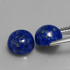 캐럿 천연 로열 블루 라피스 라줄리 보석, 라운드 컷, 8.14 mm, 불투명체