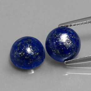 캐럿 천연 로열 블루 라피스 라줄리 보석, 라운드 컷, 8.12 mm, 불투명체