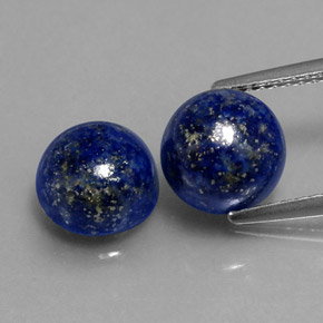 캐럿 천연 로열 블루 라피스 라줄리 보석, 라운드 컷, 8.10 mm, 불투명체