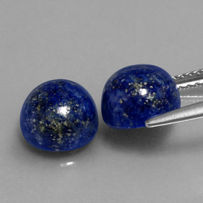 캐럿 천연 로열 블루 라피스 라줄리 보석, 라운드 컷, 8.10 mm, 불투명체