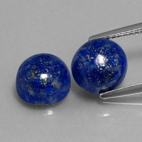 캐럿 천연 로열 블루 라피스 라줄리 보석, 라운드 컷, 8.19 mm, 불투명체