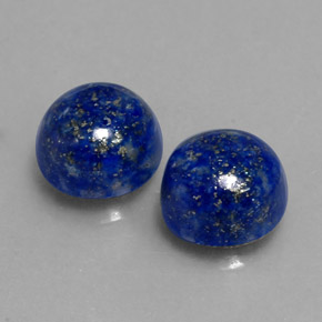 캐럿 천연 로열 블루 라피스 라줄리 보석, 라운드 컷, 8.19 mm, 불투명체