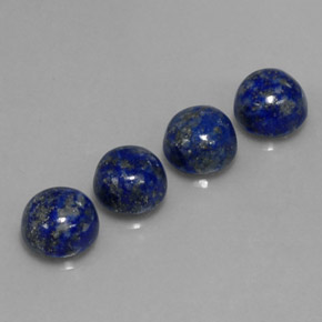 캐럿 천연 로열 블루 라피스 라줄리 보석, 라운드 컷, 8.12 mm, 불투명체