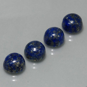 캐럿 천연 로열 블루 라피스 라줄리 보석, 라운드 컷, 8.04 mm, 불투명체