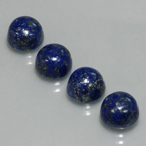 캐럿 천연 로열 블루 라피스 라줄리 보석, 라운드 컷, 8.13 mm, 불투명체