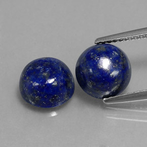 캐럿 천연 로열 블루 라피스 라줄리 보석, 라운드 컷, 8.11 mm, 불투명체