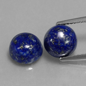 캐럿 천연 로열 블루 라피스 라줄리 보석, 라운드 컷, 8.20 mm, 불투명체