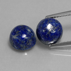 캐럿 천연 로열 블루 라피스 라줄리 보석, 라운드 컷, 8.17 mm, 불투명체